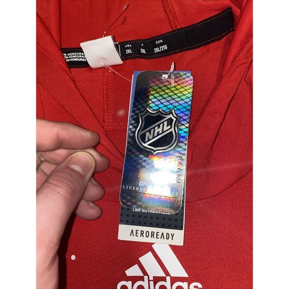 NWOT Adidas Detroit Red Wings Mens Long Sleeve Training Top Sweatshirt Size XL - Picture 4 of 8